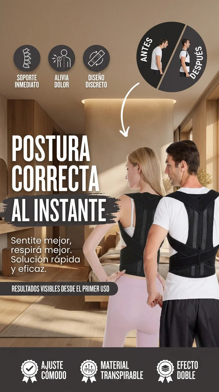 Corrector de postura La solución definitiva para una espalda recta y saludable.