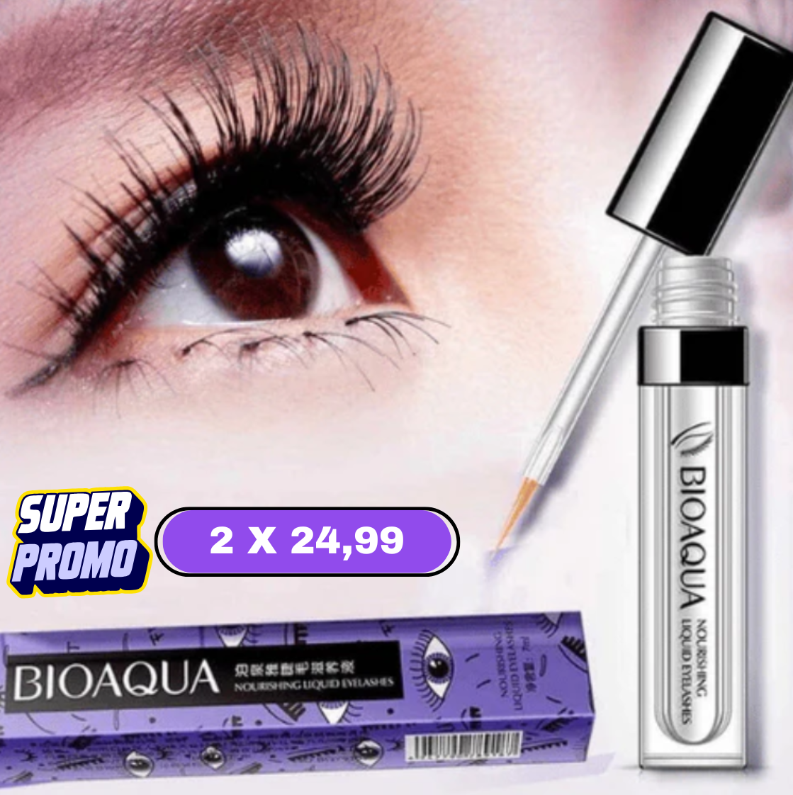 COMBO X 2 SERUM ALARGADOR Y FORTALECEDOR DE PESTAÑAS BIOAQUA