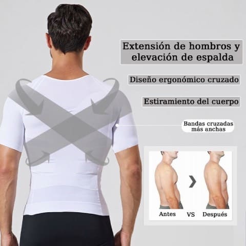 CAMISA DE COMPRESIÓN PARA POSTURA MASCULINA
