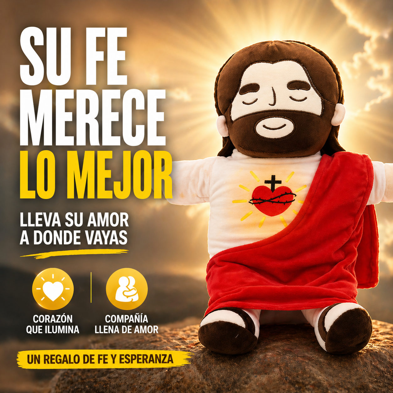 PELUCHE DE JESÚS RESPIRA CON LUCES Y SONIDOS