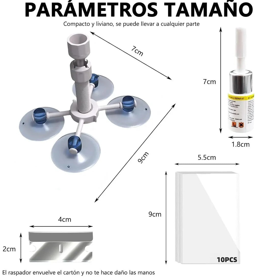 KIT REPARADOR DE PARABRISAS ANTI-GRIETAS