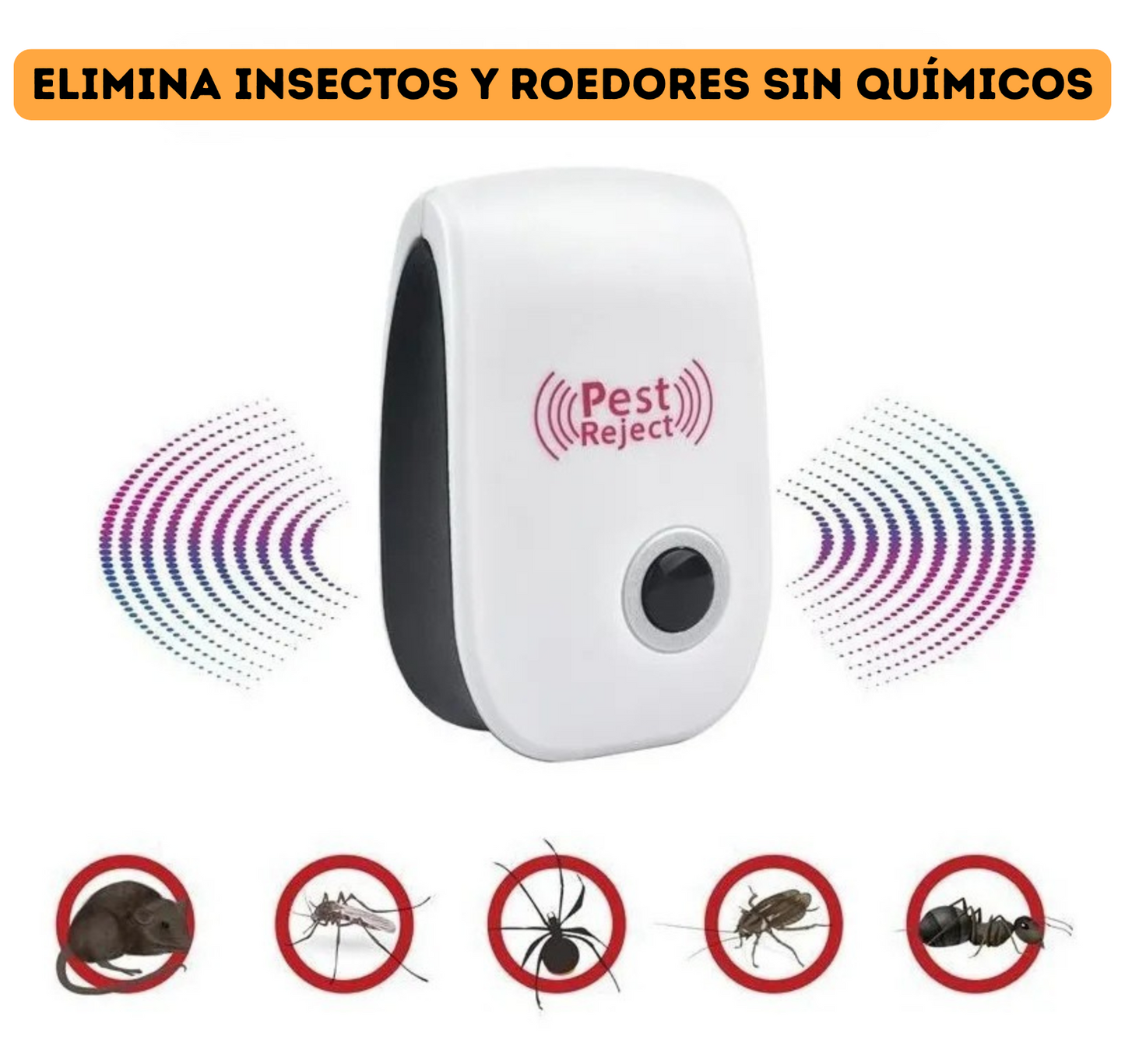 2 REPELENTES ULTRASÓNICO EXTERMINADOR DE PLAGAS ELÉCTRICO