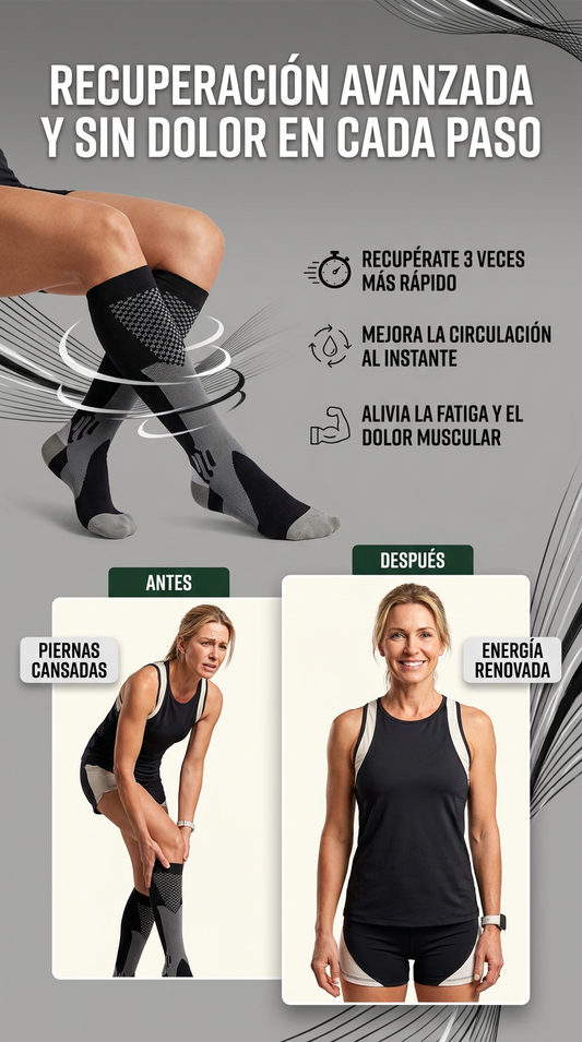 PAR CALCETINES DEPORTIVOS DE COMPRESIÓN(UNISEX)-MEJORA LA CIRCULACIÓN, ALIVIA DOLOR Y ACELERA TU RECUPERACIÓN